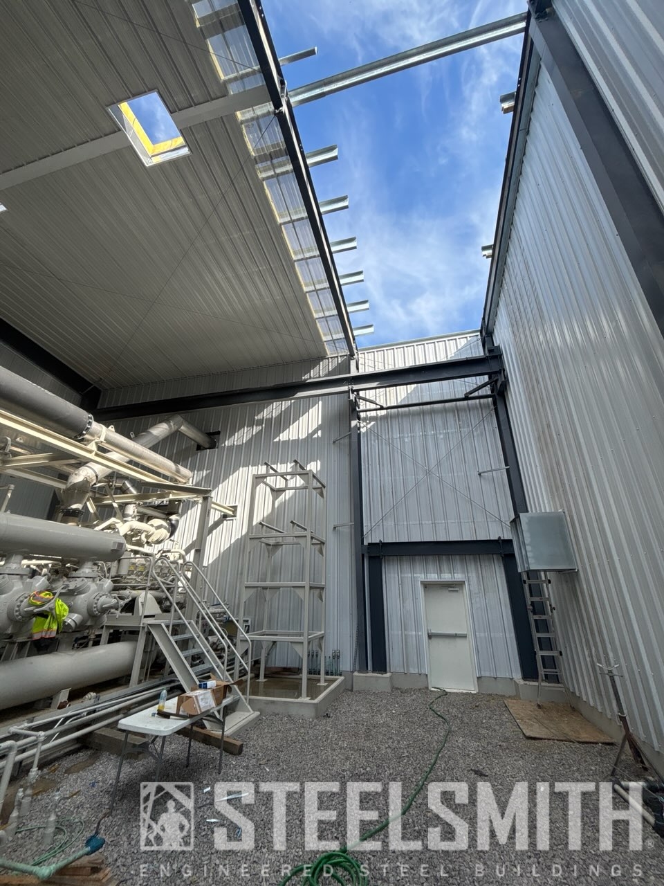 Partial roof view of microgrid building